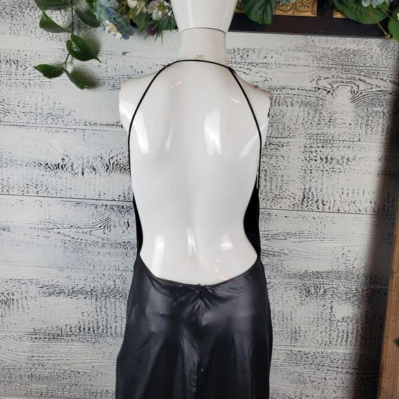 Zara Slip Satin Backless Black Cowl Neck Cocktail Evening Dress New With Tag - Picture 10 of 14